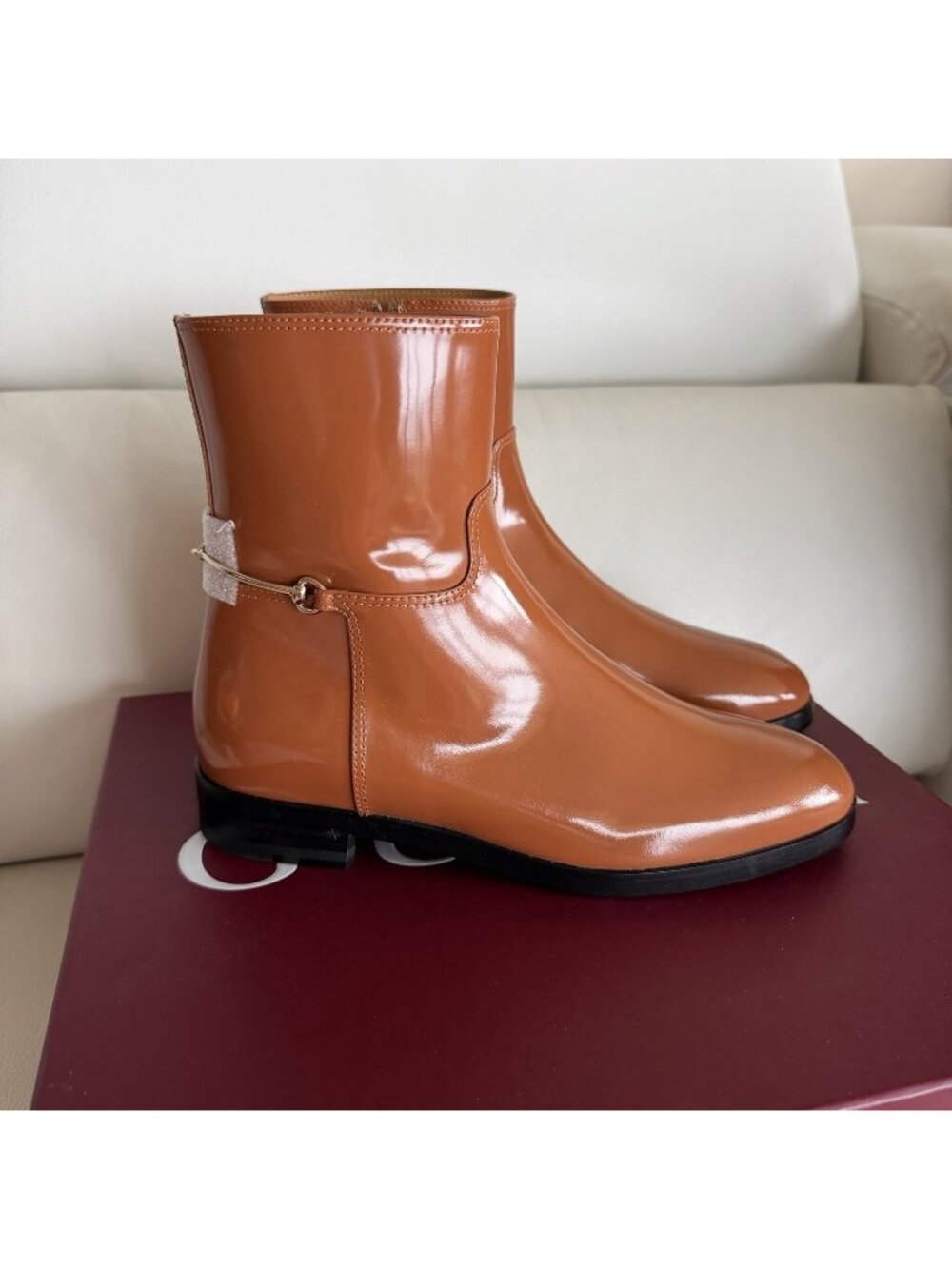 NEW GUCCI BROWN Ankle Boots Sz 38.5 100% Authentic